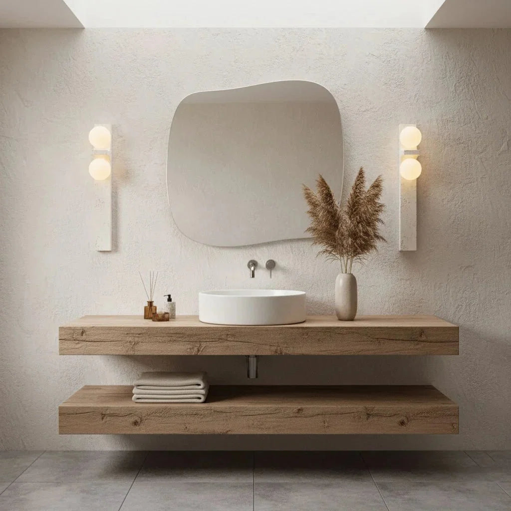 Long Natural Stone Wall Sconce — Wabi-Sabi Retro Style | STALACTITE™