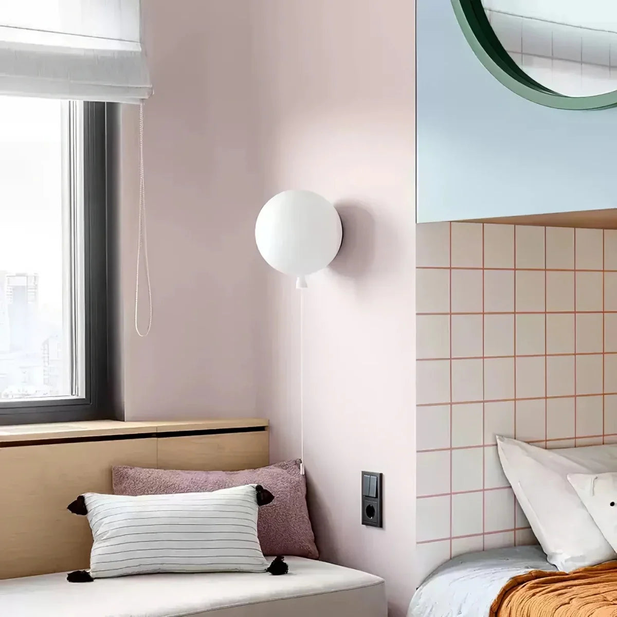 Round Colorful Wall Sconce — Playful Modern Bedside Style | BALLON™