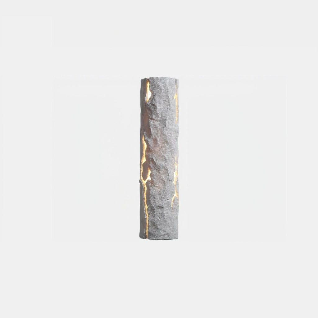 Tree Stump & Textured White Wall Sconce — Modern Rustic Bedside Style | TRONC™