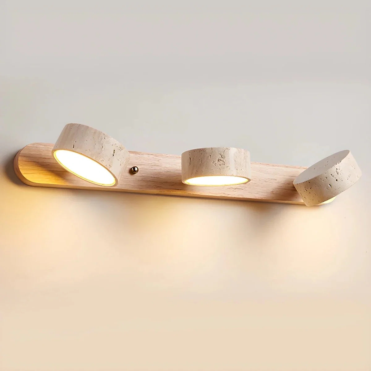 Travertine Pebble Duo Wall Sconce — Wabi-Sabi Style | CALANQUE™