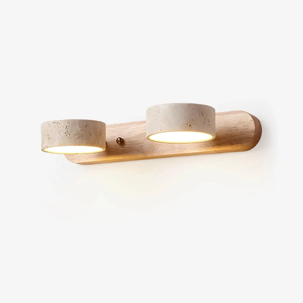 Travertine Pebble Duo Wall Sconce — Wabi-Sabi Style | CALANQUE™