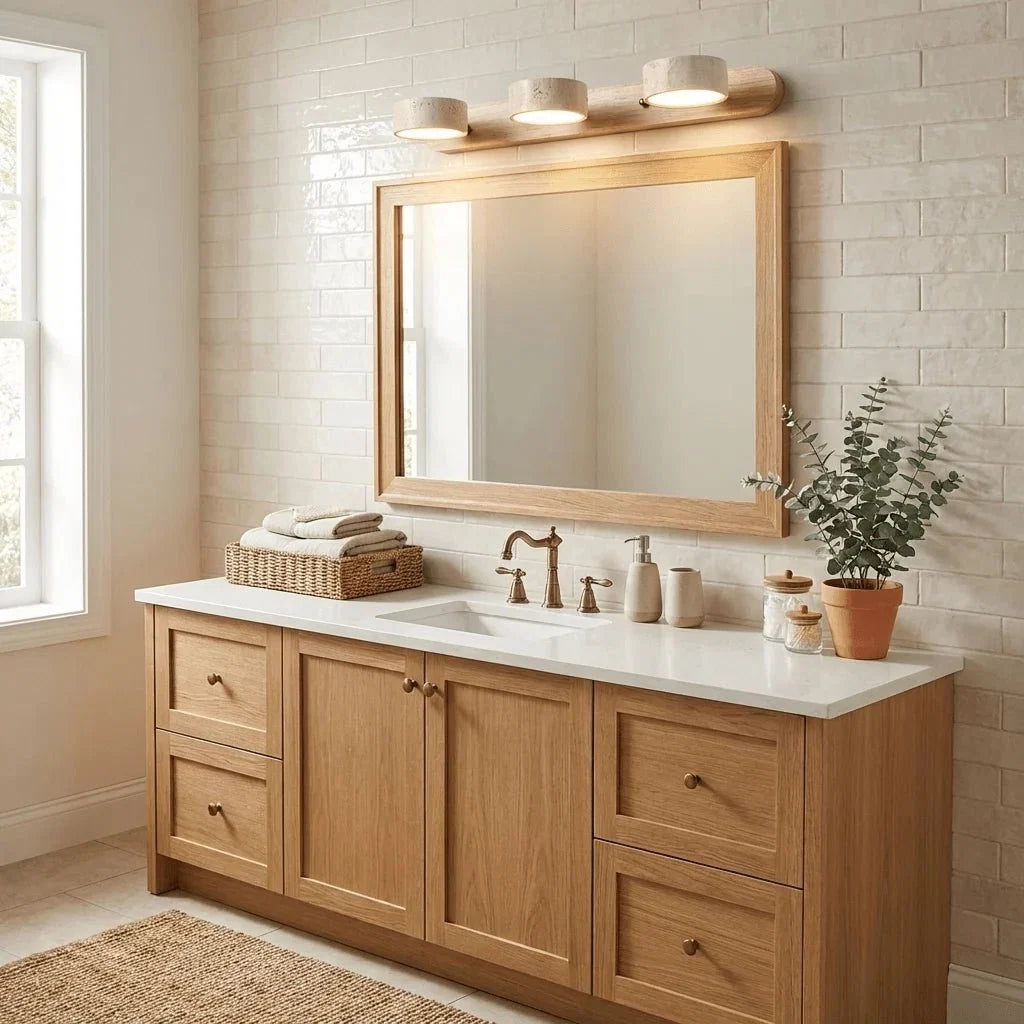 Travertine Pebble Duo Wall Sconce — Wabi-Sabi Style | CALANQUE™