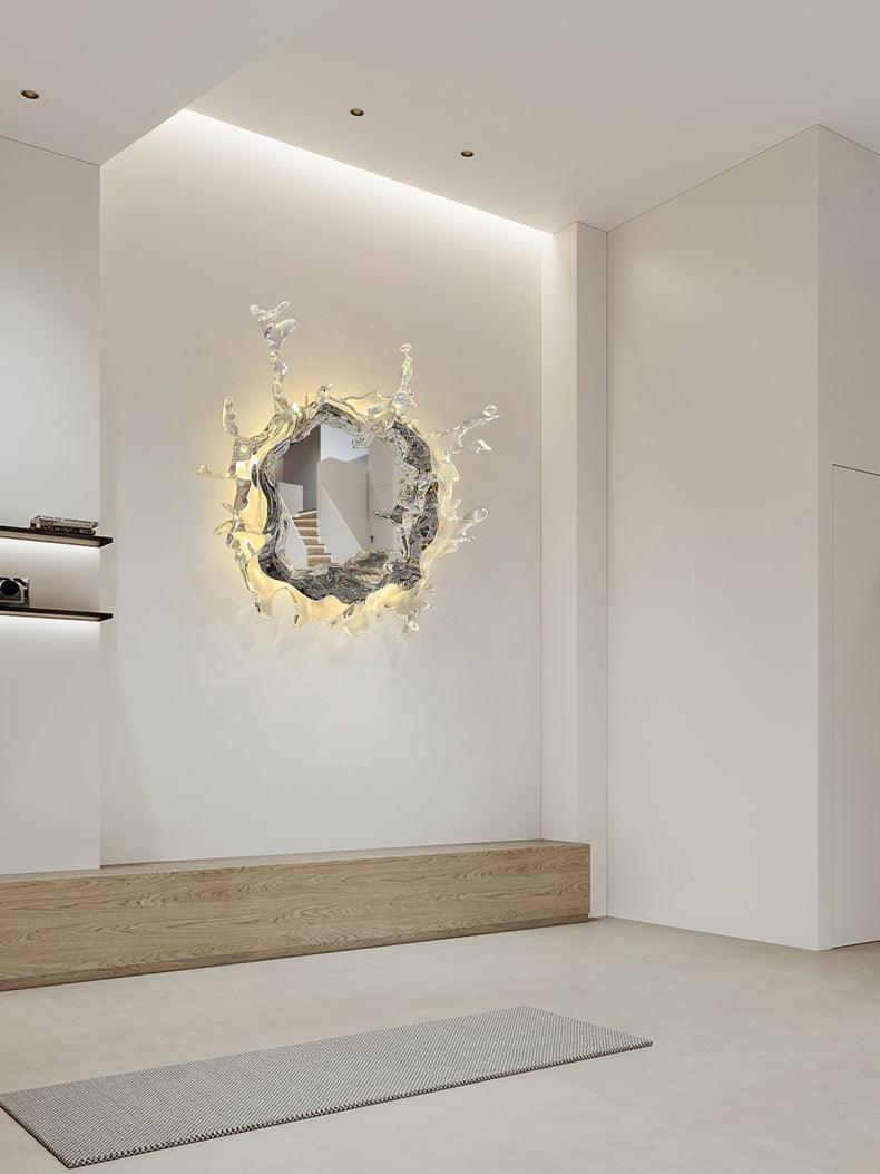 Curved Glass Splash Wall Sconce — Modern Art Mirror Style | ÉCUME™