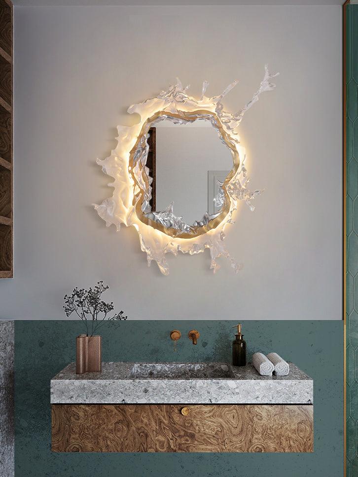 Curved Glass Splash Wall Sconce — Modern Art Mirror Style | ÉCUME™