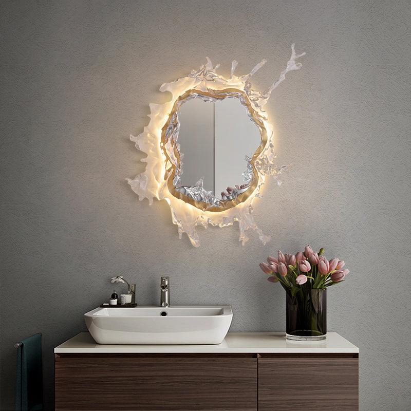 Curved Glass Splash Wall Sconce — Modern Art Mirror Style | ÉCUME™