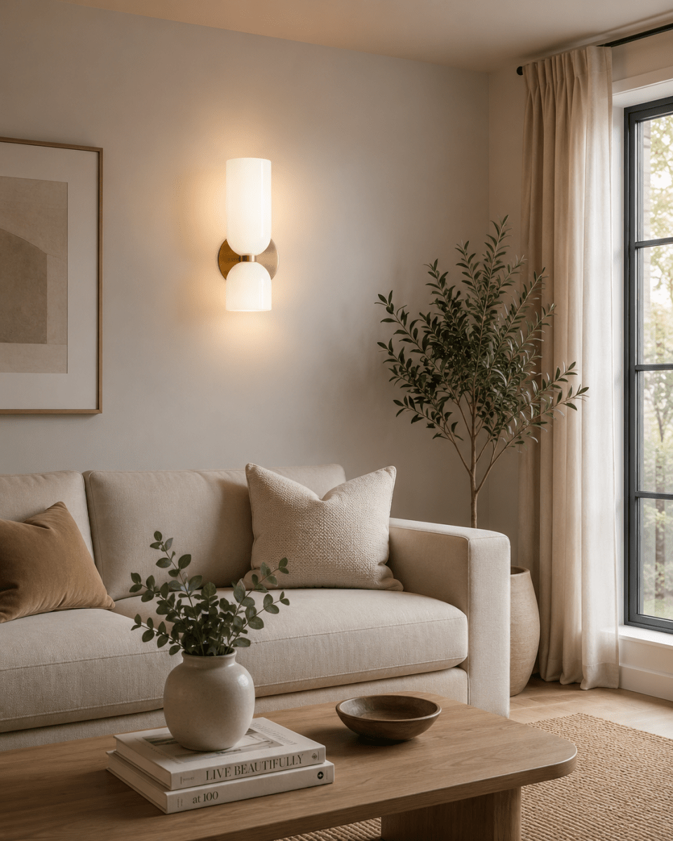 Blown Glass Cylinder Wall Sconce — Nordic European Style | AZURE™