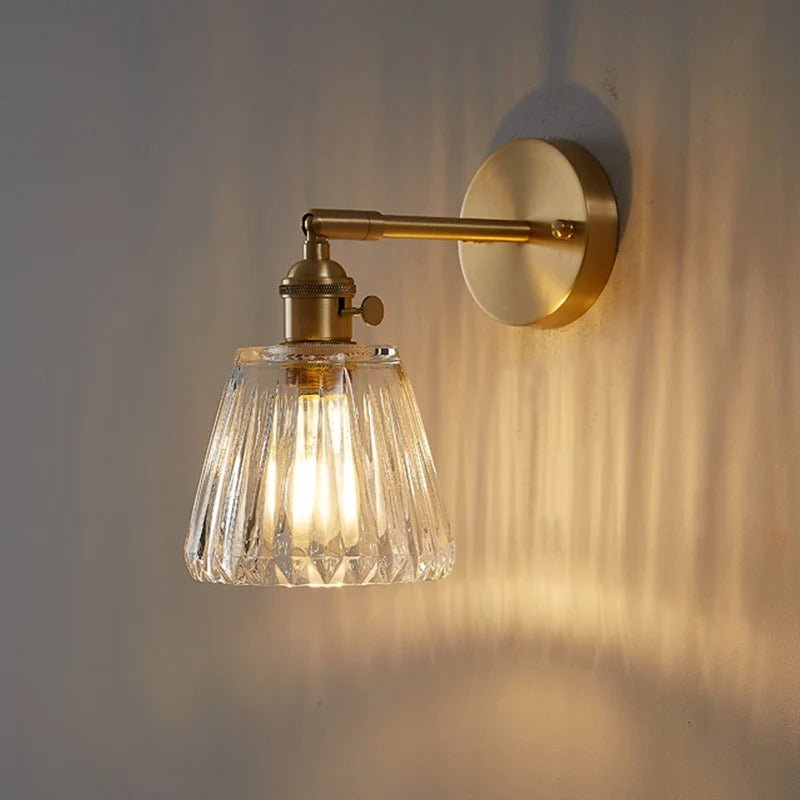 Brass & Fluted Glass Swiveling Wall Sconce — Vintage Workshop Style | ODEON™