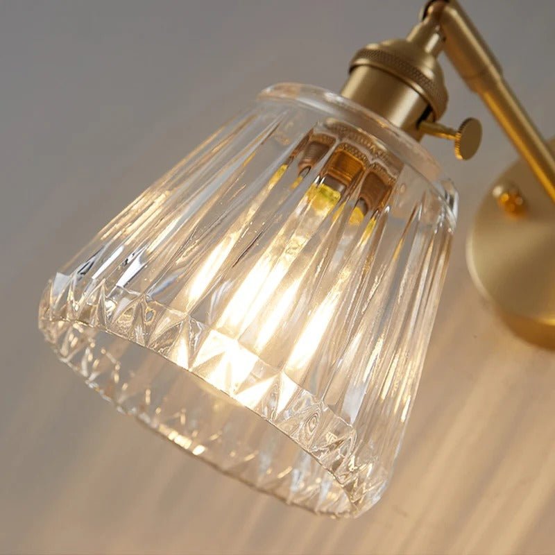 Brass & Fluted Glass Swiveling Wall Sconce — Vintage Workshop Style | ODEON™
