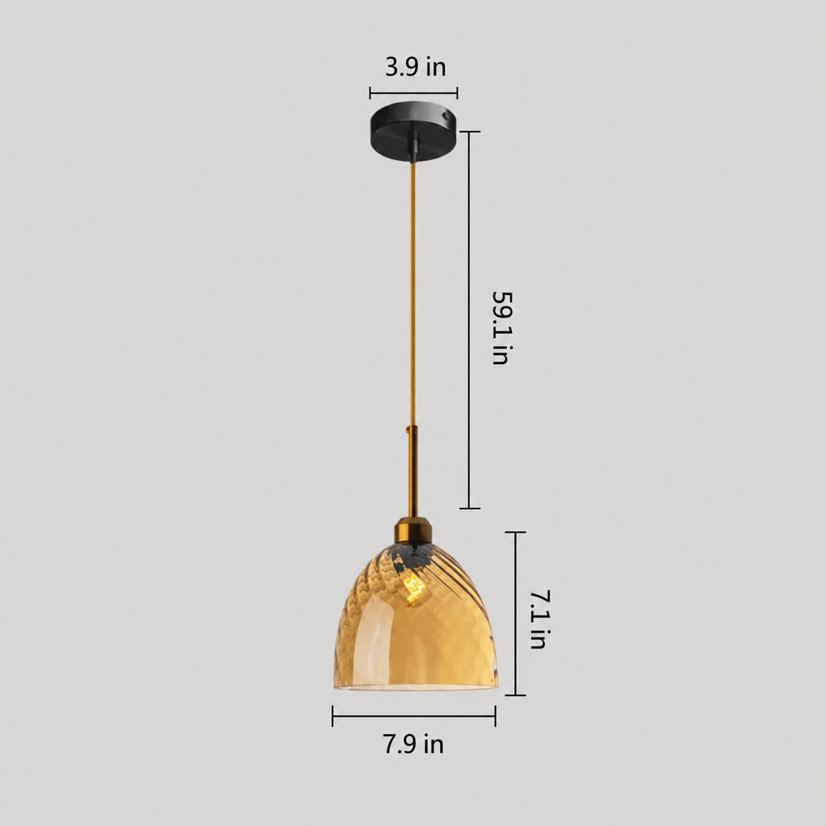 Astrid amber glass cone shade dimensions in inches