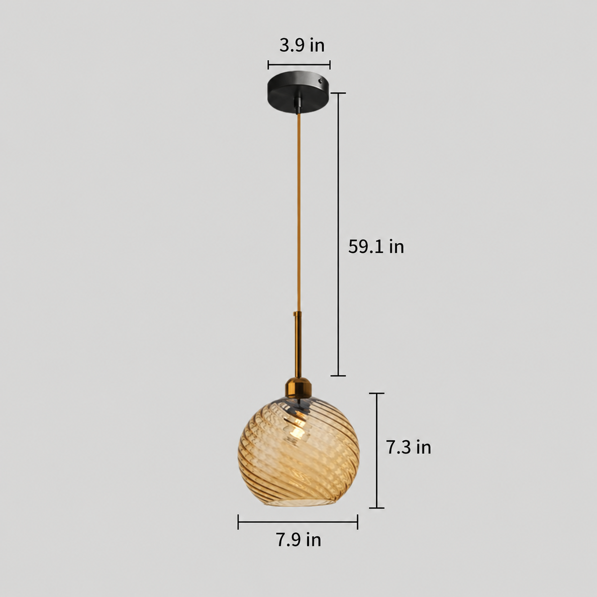 Astrid amber glass globe shade dimensions in inches