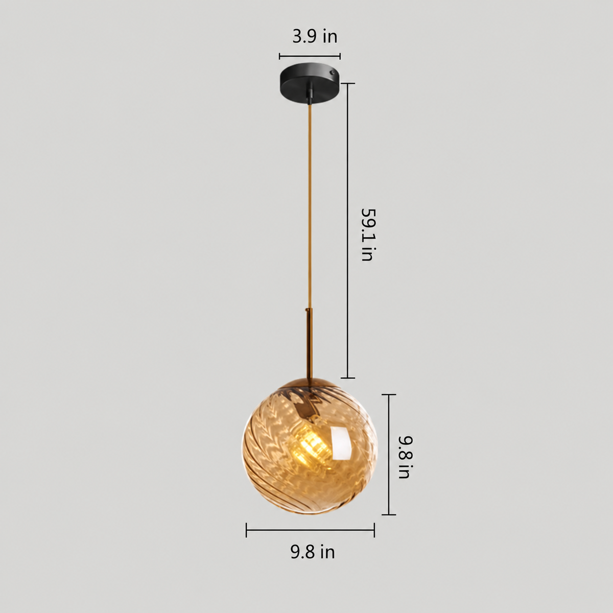 Astrid amber glass globe shade dimensions in inches