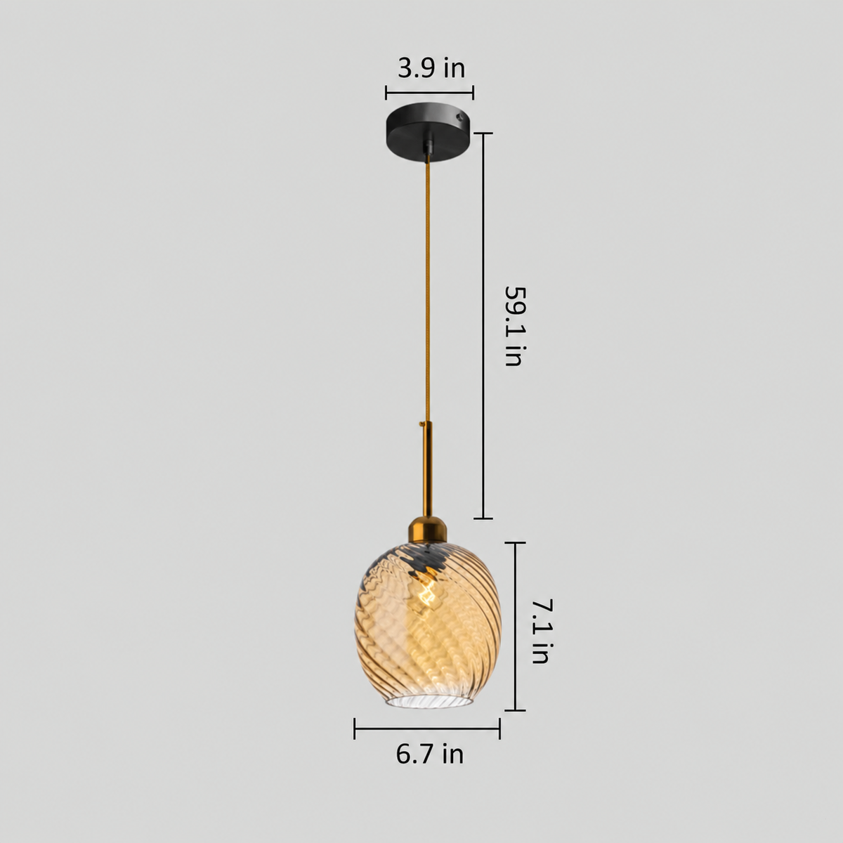 Astrid amber glass oval shade dimensions in inches