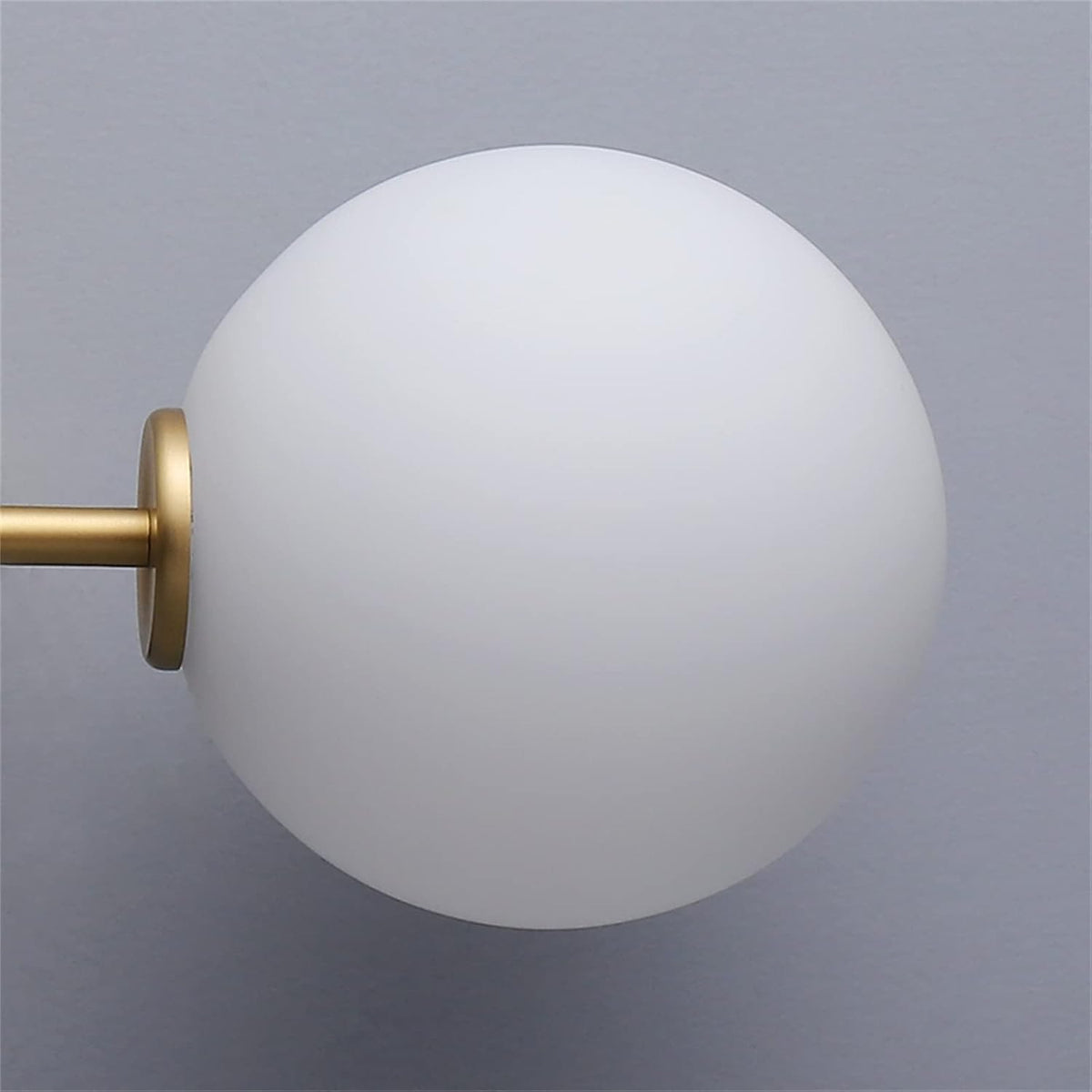 Close-up of the Elio frosted white glass globe