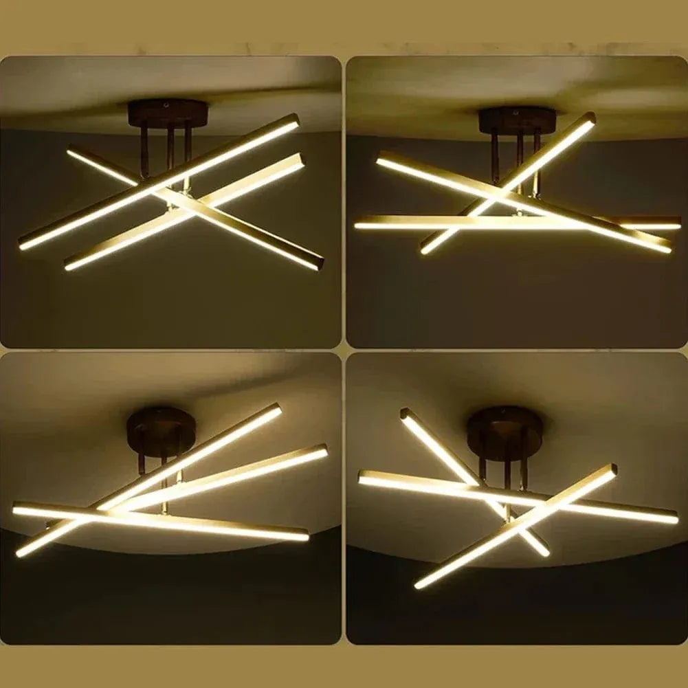 Geometric LED Flush Mount – 21.7 Inch, Black or Gold | X-Line – alternate view 6