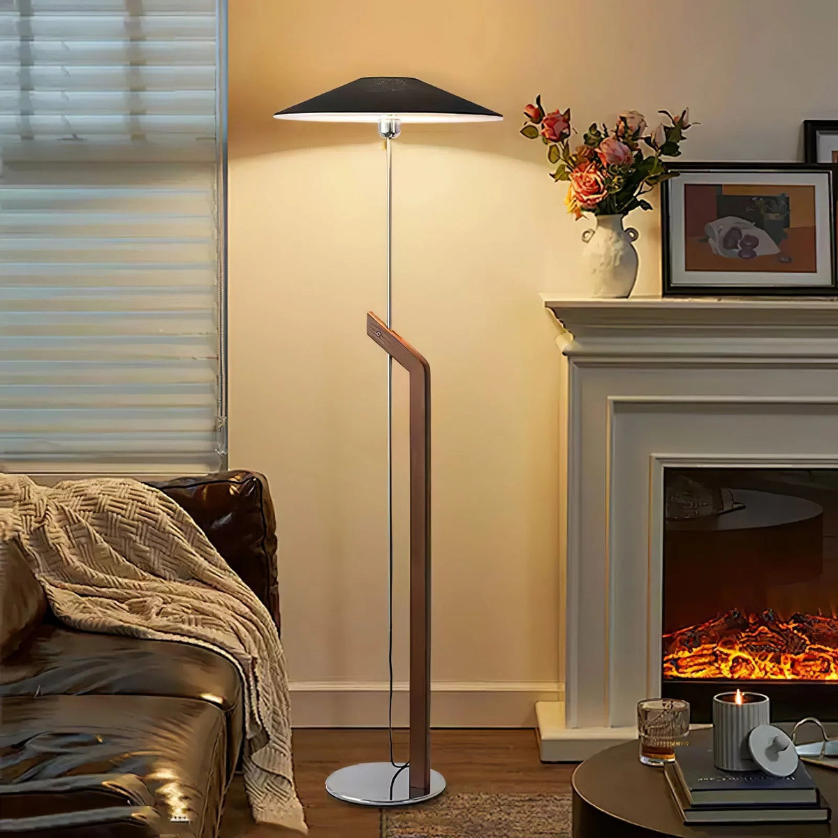 Adjustable Wood & Chrome LED Floor Lamp – 43.3 to 78.7 Inch | Zenith – alternate view 6