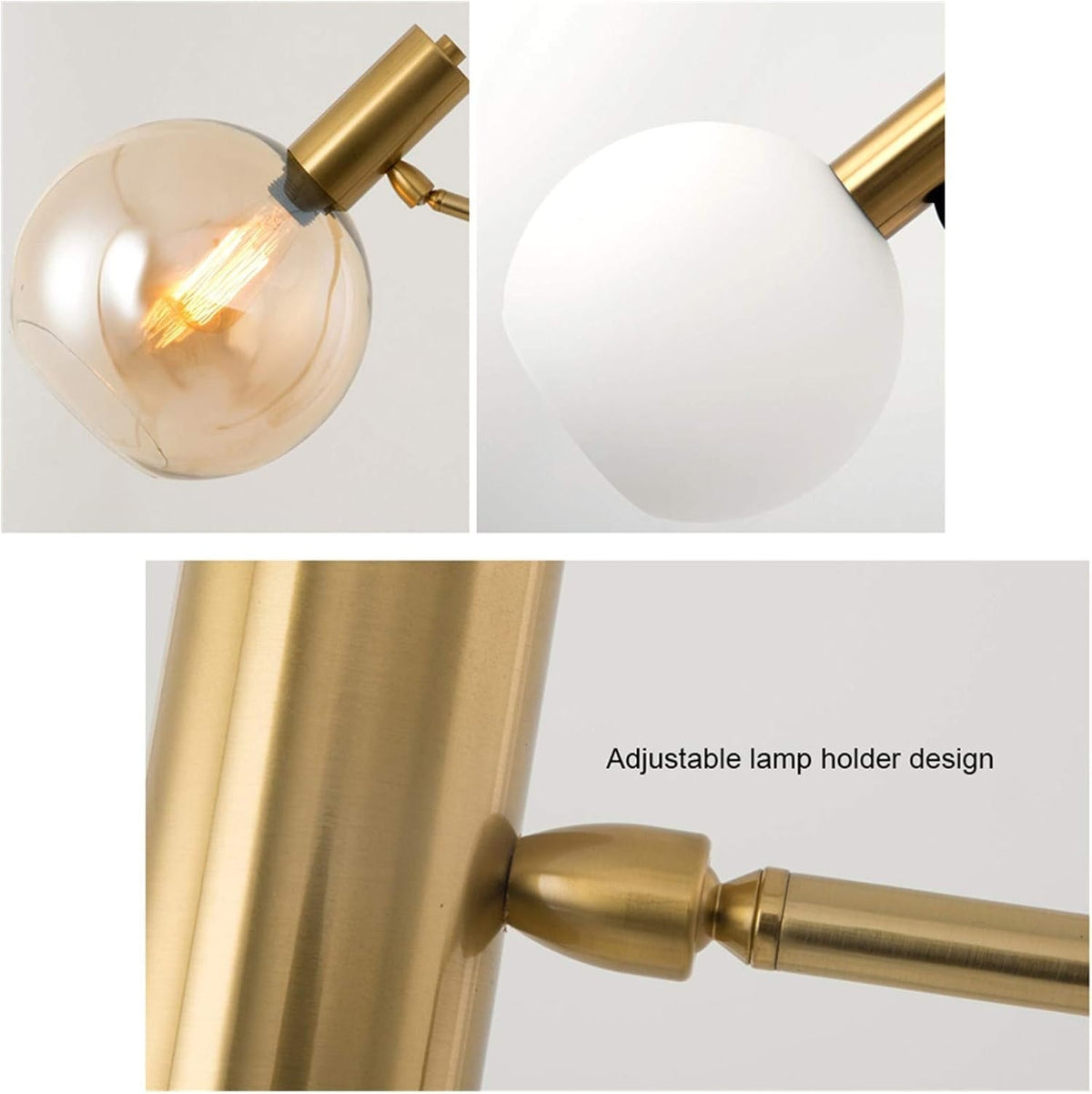 Marble & Blown Glass Adjustable Reading Floor Lamp | Opaline – alternate view 14