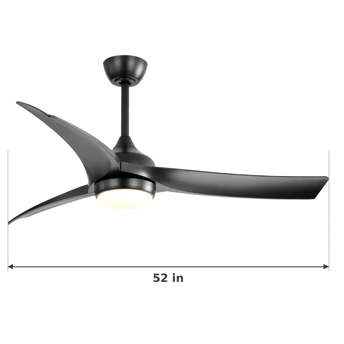 Kestrel ceiling fan dimensions: 52 inch blade span