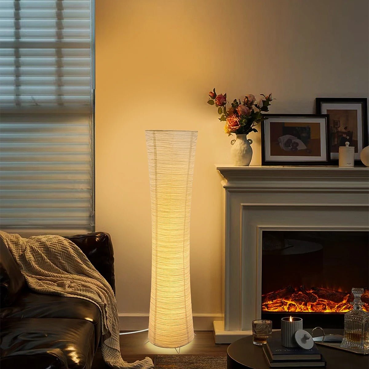 Cylindrical Rice Paper Floor Lamp — Zen Japanese Style | TORO™