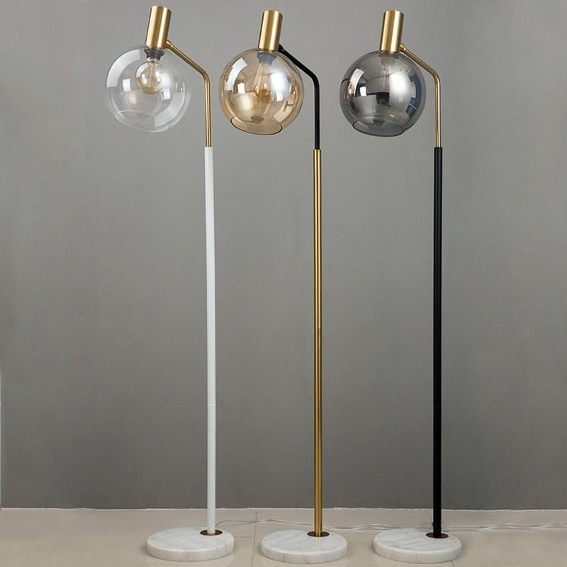 Marble, Brass & Blown Glass Floor Lamp — Luxury Art Deco Style | OPALINE™