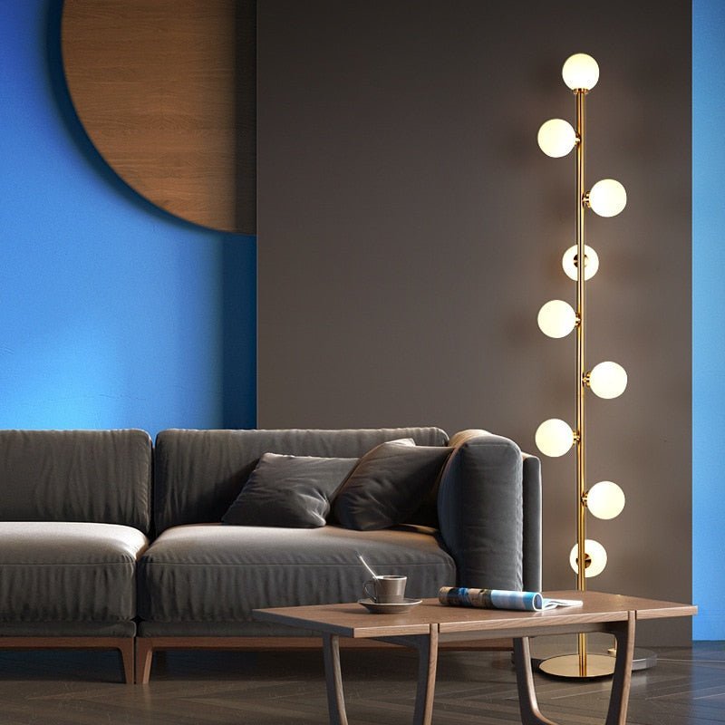 9-Globe Opal Glass Floor Lamp — Nordic Luxury Style | Magic Beans™