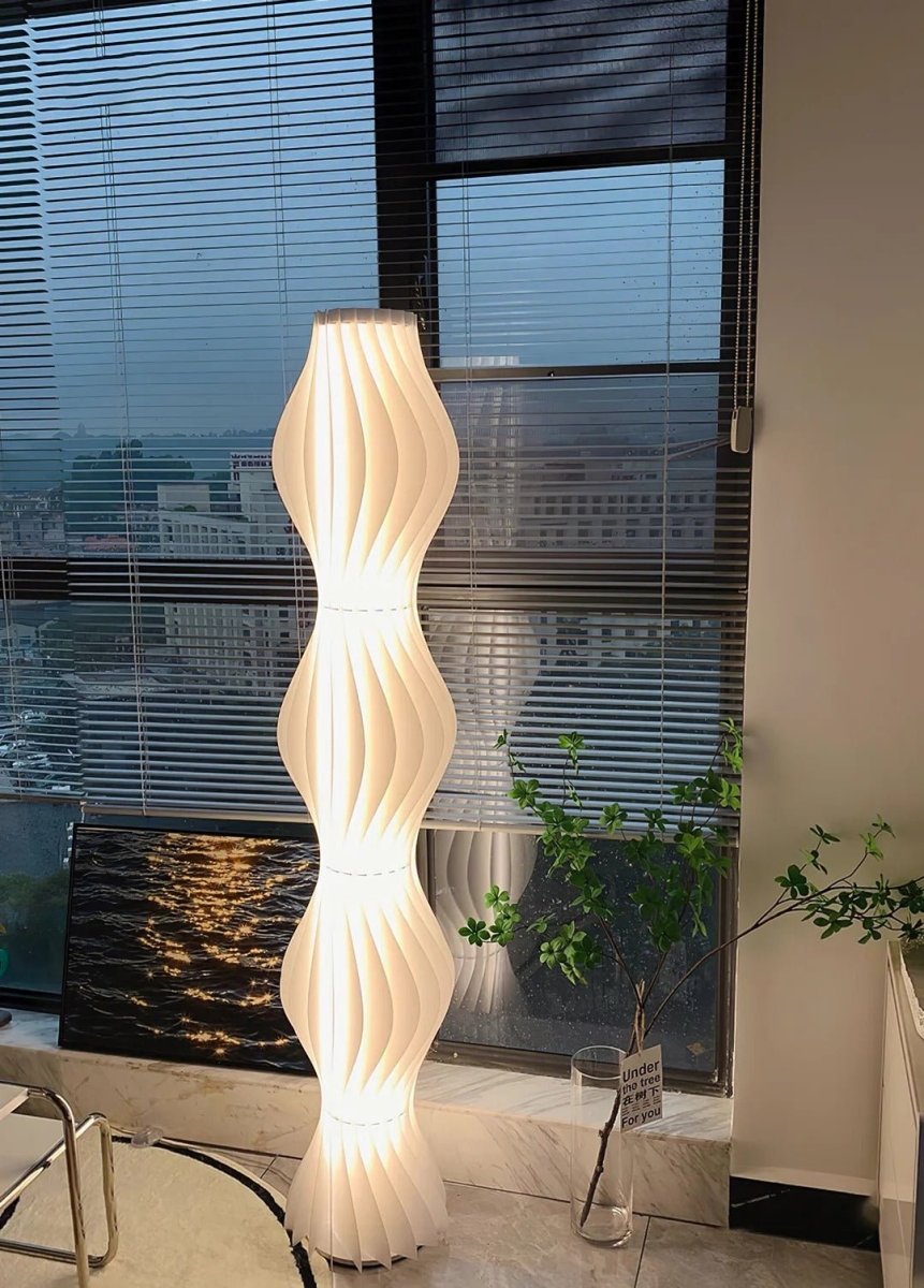 Wavy Helix Acrylic Floor Lamp — Sculptural High-End Style | LYSIA™