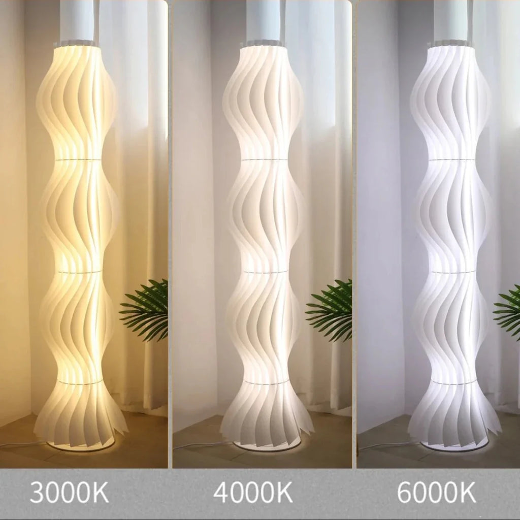 Wavy Helix Acrylic Floor Lamp — Sculptural High-End Style | LYSIA™