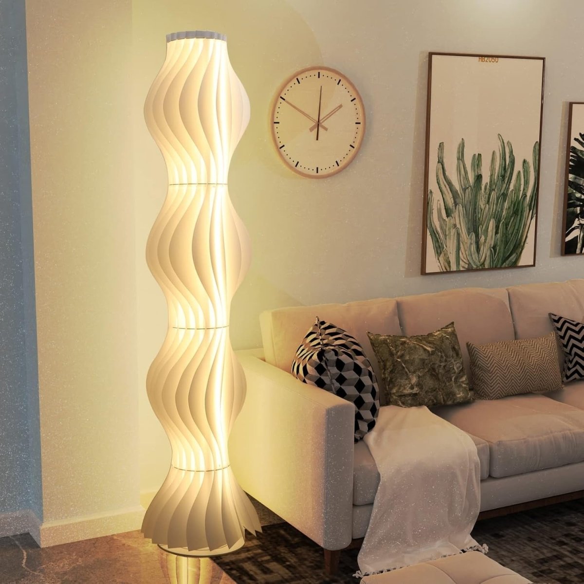 Wavy Helix Acrylic Floor Lamp — Sculptural High-End Style | LYSIA™