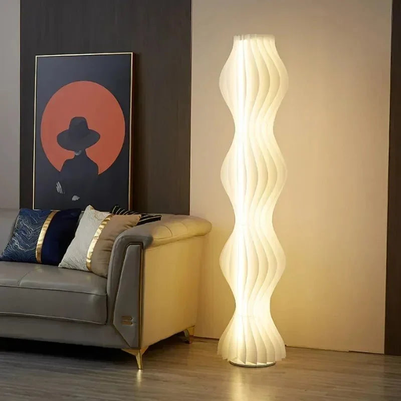 Wavy Helix Acrylic Floor Lamp — Sculptural High-End Style | LYSIA™