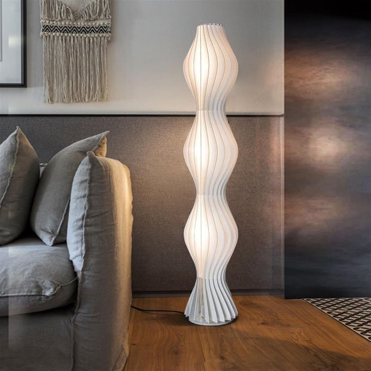 Wavy Helix Acrylic Floor Lamp — Sculptural High-End Style | LYSIA™