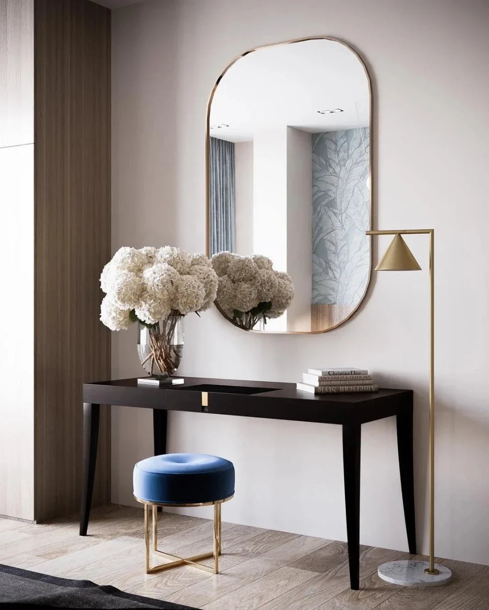 Gold Steel & Marble Base Floor Lamp — Classic Conical Shade Style | CANNE™
