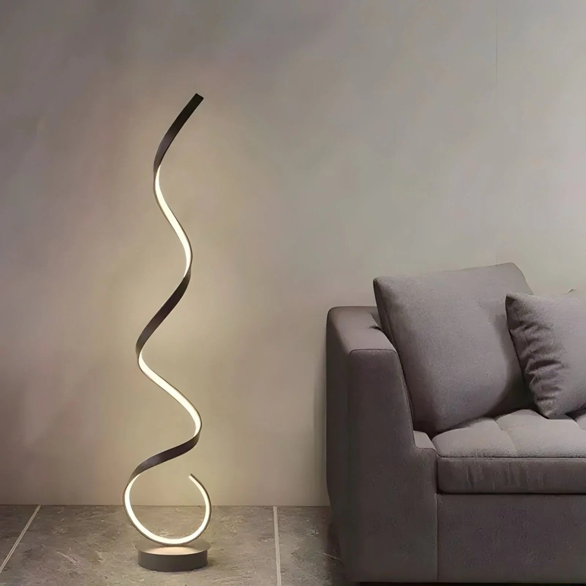 Modern Dimmable LED Spiral Floor Lamp with Remote Control | Sienna – alternate view 6