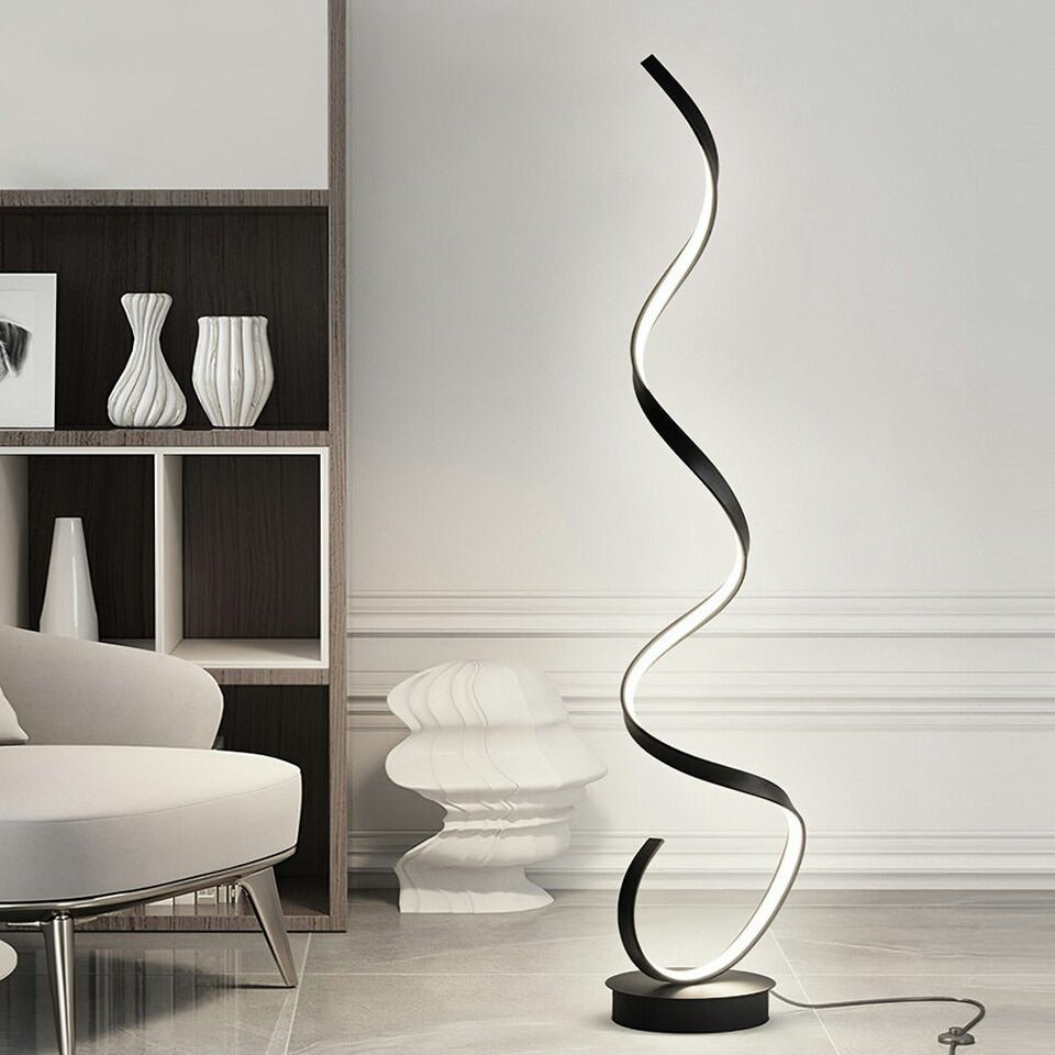 Spiral LED Dimmable Floor Lamp with Remote — Sculptural Style | Karolina™