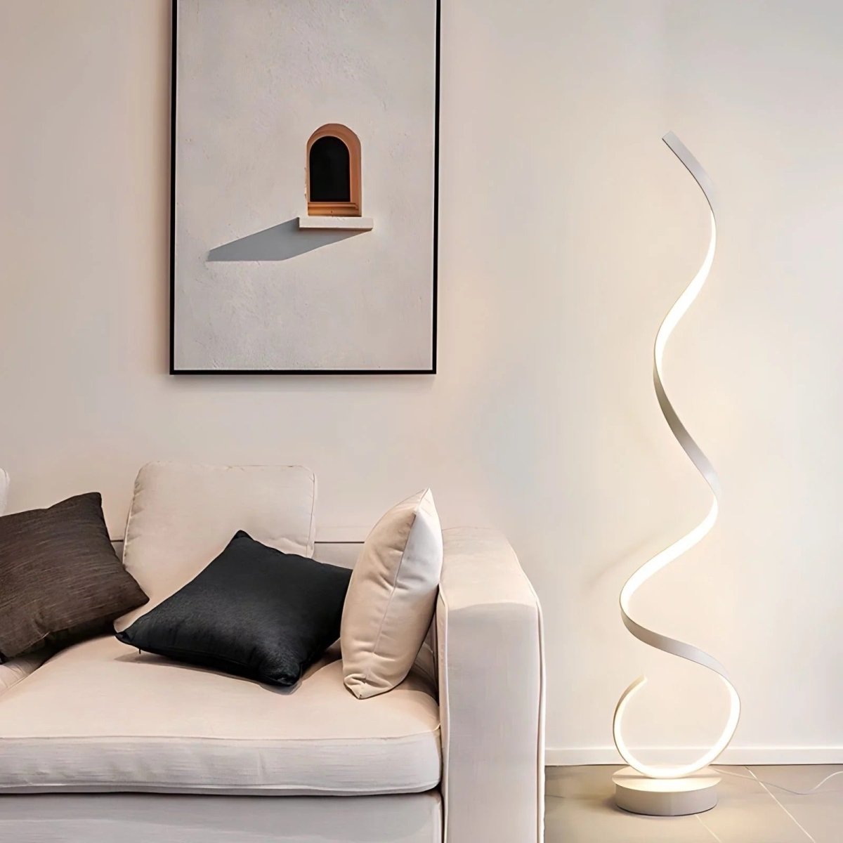 Spiral LED Dimmable Floor Lamp with Remote — Sculptural Style | Karolina™