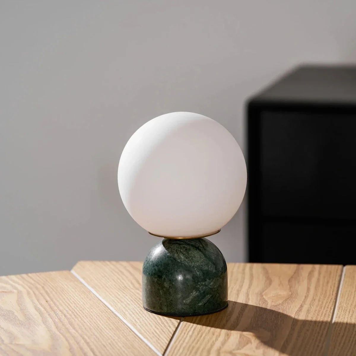 Glass Globe & Marble Base Table Lamp — Minimalist Style | SATURNE™