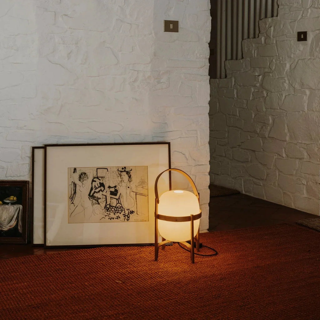Wood & Glass Table Lamp — Simple Art Deco Style | SOUCHE™