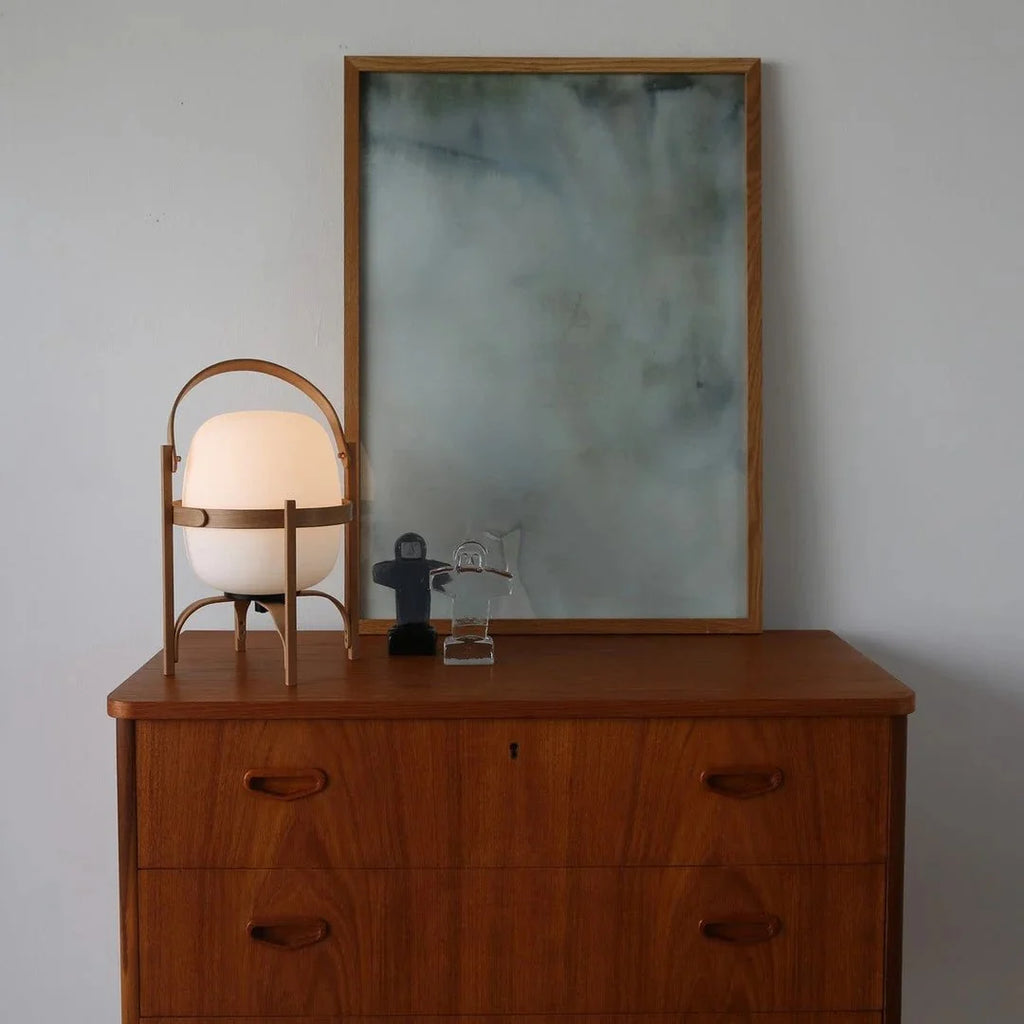 Wood & Glass Table Lamp — Simple Art Deco Style | SOUCHE™