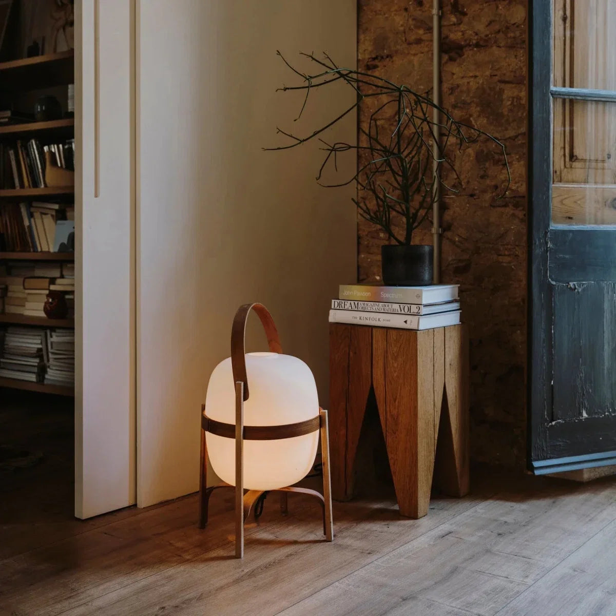 Wood & Glass Table Lamp — Simple Art Deco Style | SOUCHE™