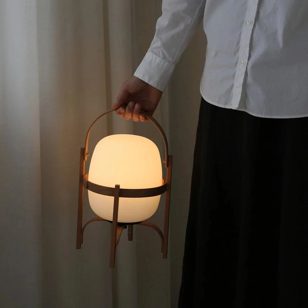 Wood & Glass Table Lamp — Simple Art Deco Style | SOUCHE™