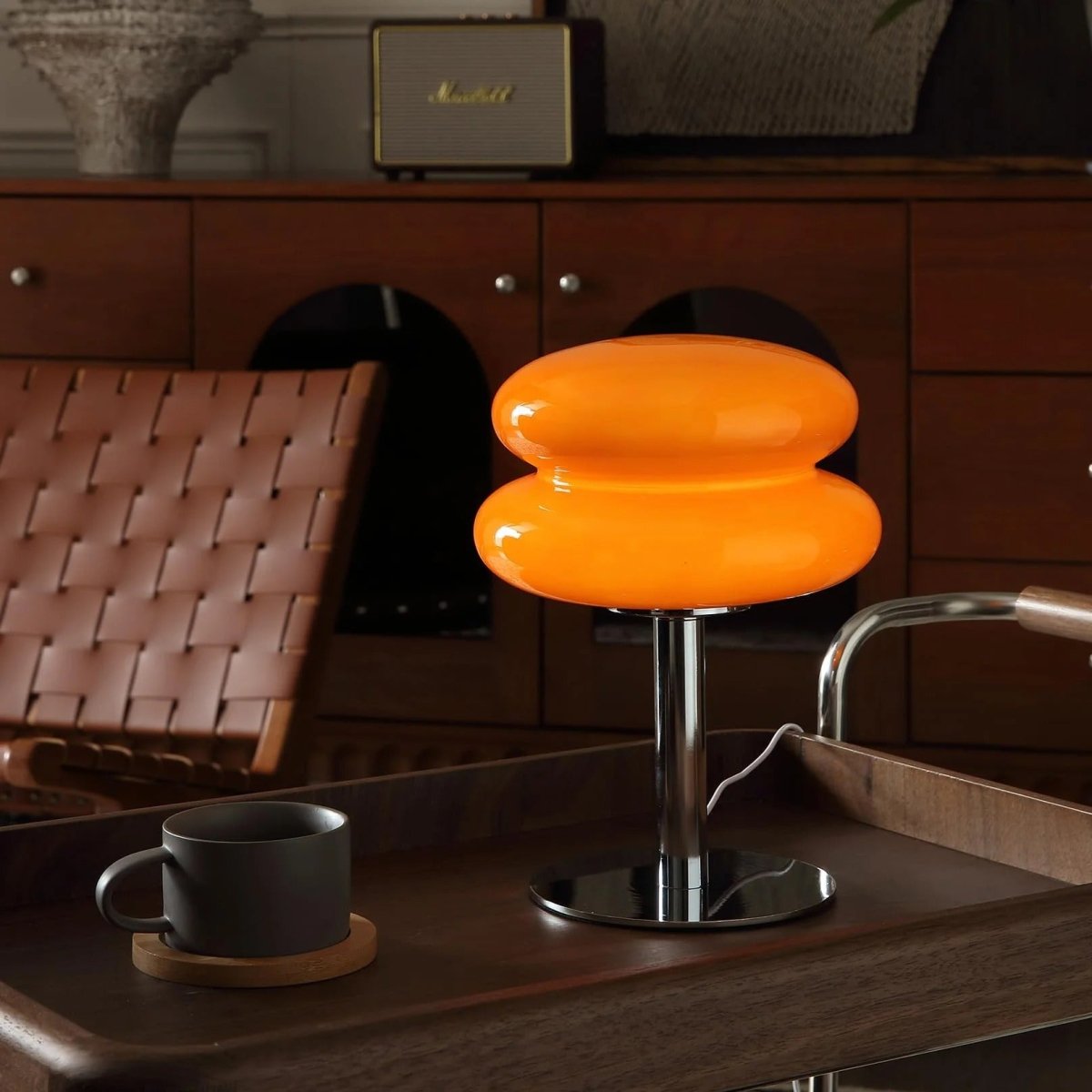 Sculptural Ribbed Glass Table Lamp — Scandinavian Design Style | RINGO™