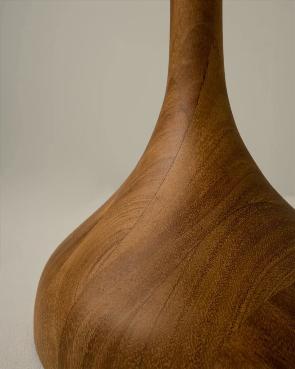 Pleated Linen & Wood Base Lamp — Japandi Style | Naya™