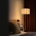 Pleated Linen & Wood Base Lamp — Japandi Style | Naya™