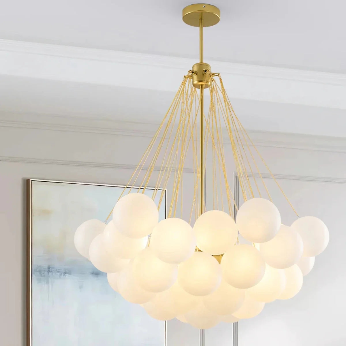 Swarm Glass Globe Chandelier — Sculptural Luxury Style | ESSAIM™