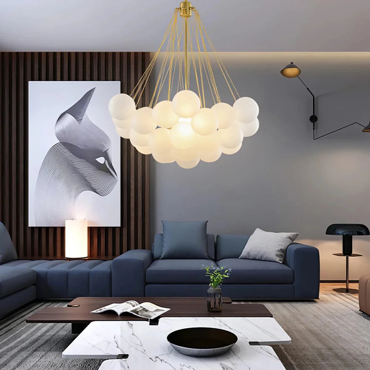 Swarm Glass Globe Chandelier — Sculptural Luxury Style | ESSAIM™