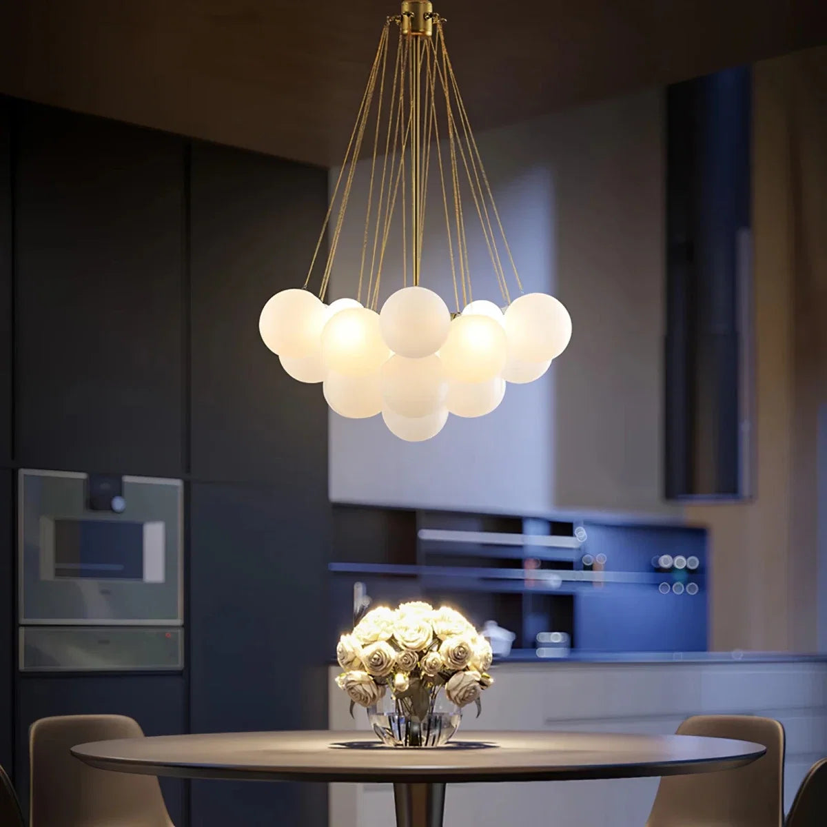 Swarm Glass Globe Chandelier — Sculptural Luxury Style | ESSAIM™