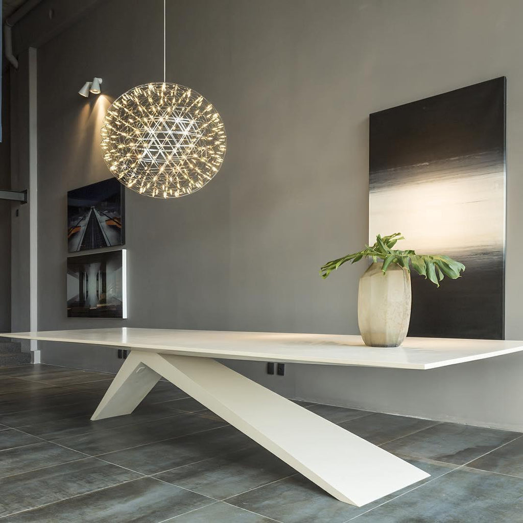 Chrome Steel Sparkle Sphere Chandelier — Modern Multi-Point Flush Mount | ÉTINCELLE™