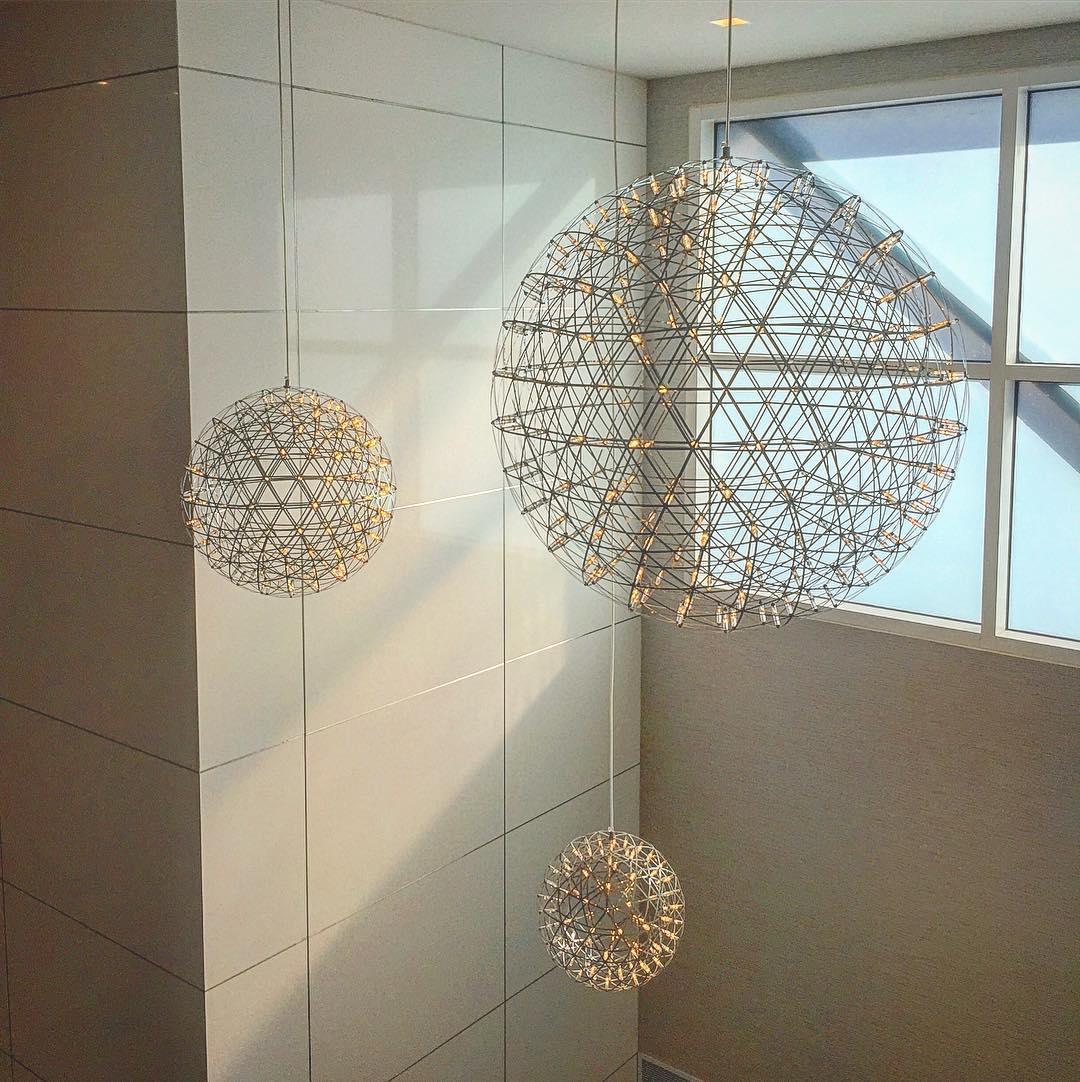 Chrome Steel Sparkle Sphere Chandelier — Modern Multi-Point Flush Mount | ÉTINCELLE™