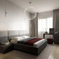Chrome Steel Sparkle Sphere Chandelier — Modern Multi-Point Flush Mount | ÉTINCELLE™