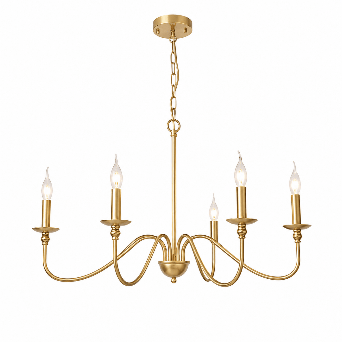 Multi-Arm Black & Gold Chandelier — Vintage Pendant Style | PATINE™