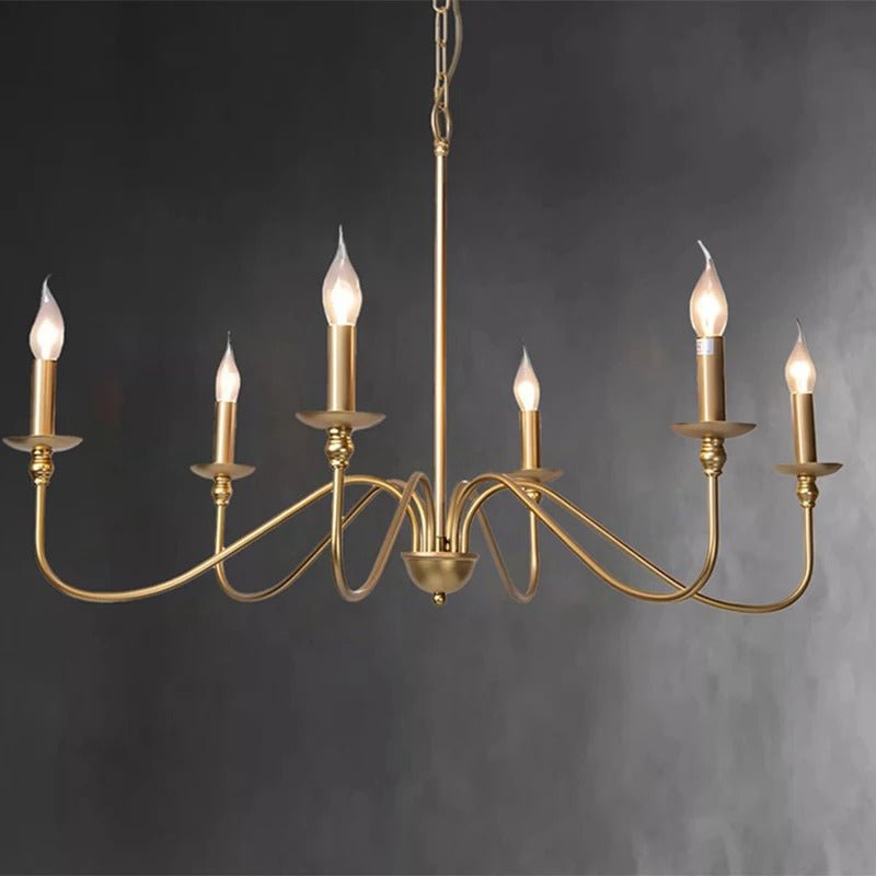 Multi-Arm Black & Gold Chandelier — Vintage Pendant Style | PATINE™