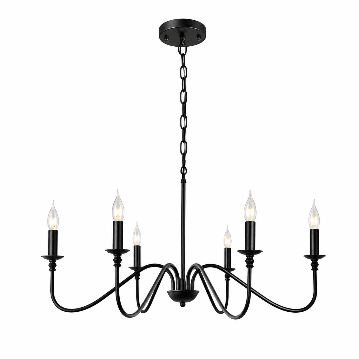 Multi-Arm Black & Gold Chandelier — Vintage Pendant Style | PATINE™
